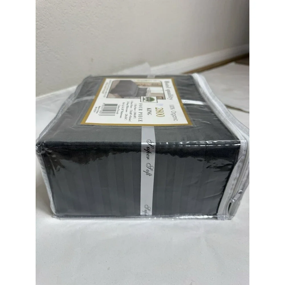 2800 Series 4-Piece King Sheet Set microfiber material Dark Gray Deep Pockets